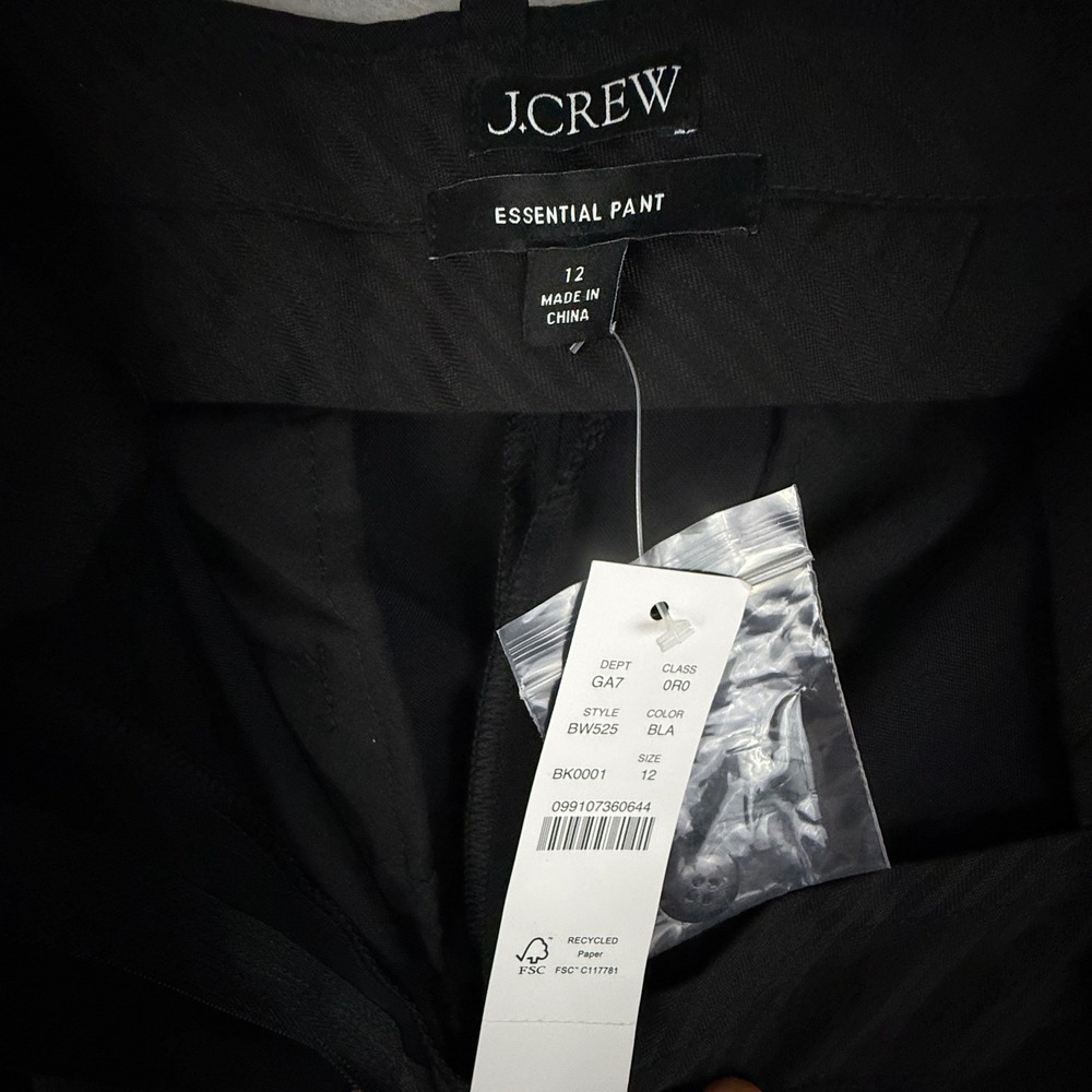 J.Crew Essential Pant Black Wide Leg Pleated High Rise Trousers Womens 12 - Picture 7 of 13